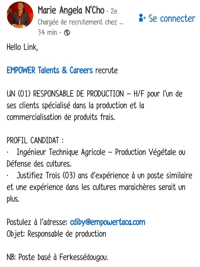 Responsable de production chez EMPOWER (Avril 2024)